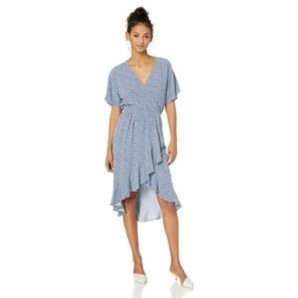 J Crew Mercantile High-Low Ruffle Hem Wrap Dress - Picture 2 of 7